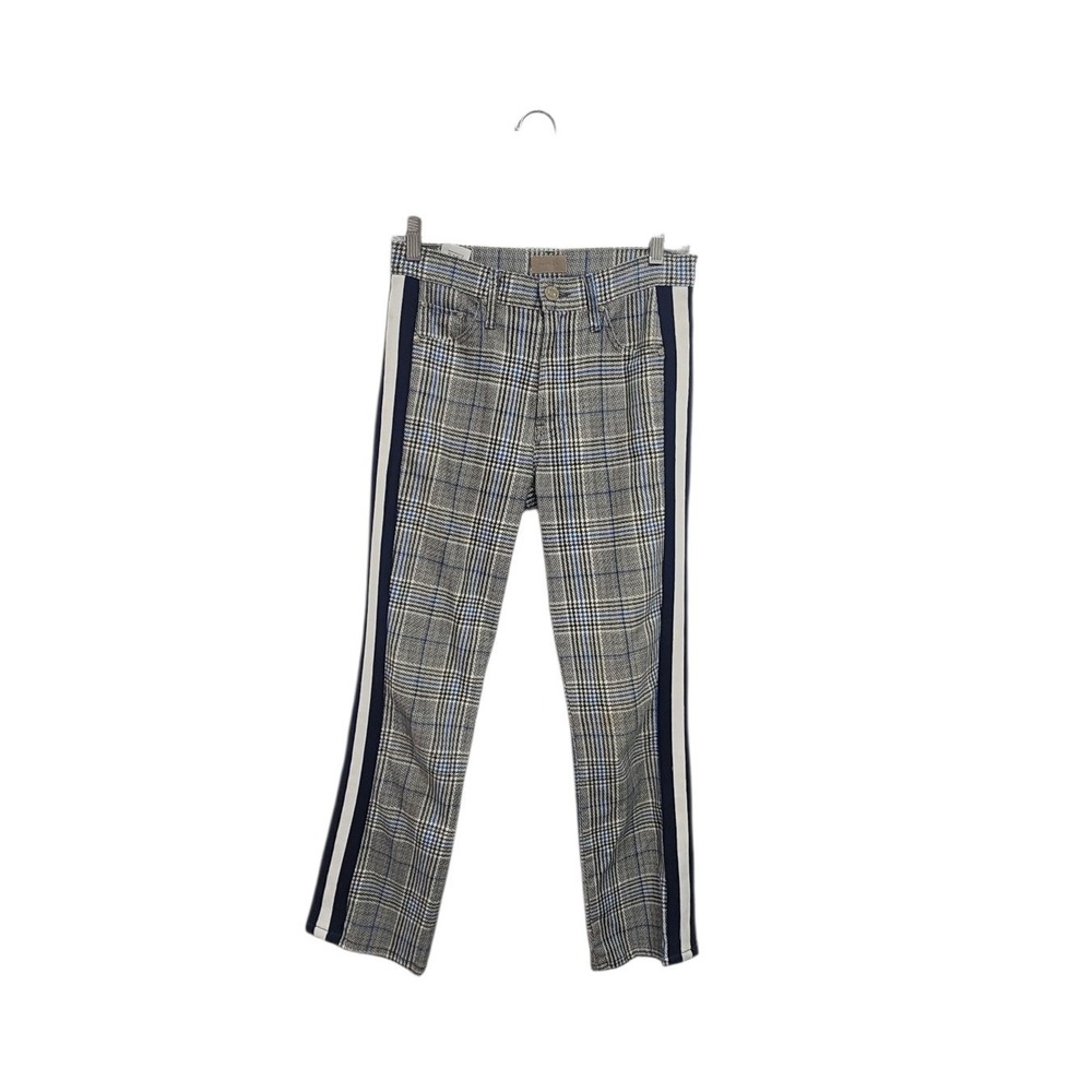 MOTHER Plaid Bootcut Jeans with Side Stripe‎ Women's Size 25